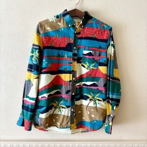 LOGG by H&M men's S linen cotton blend button down shirt